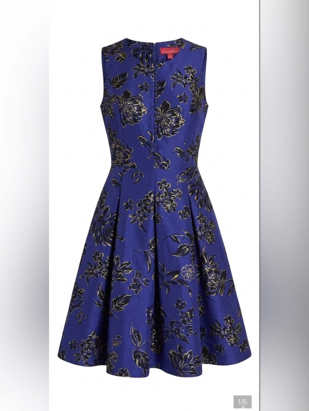Oscar de la Renta purple sleeveless floral dress size 4